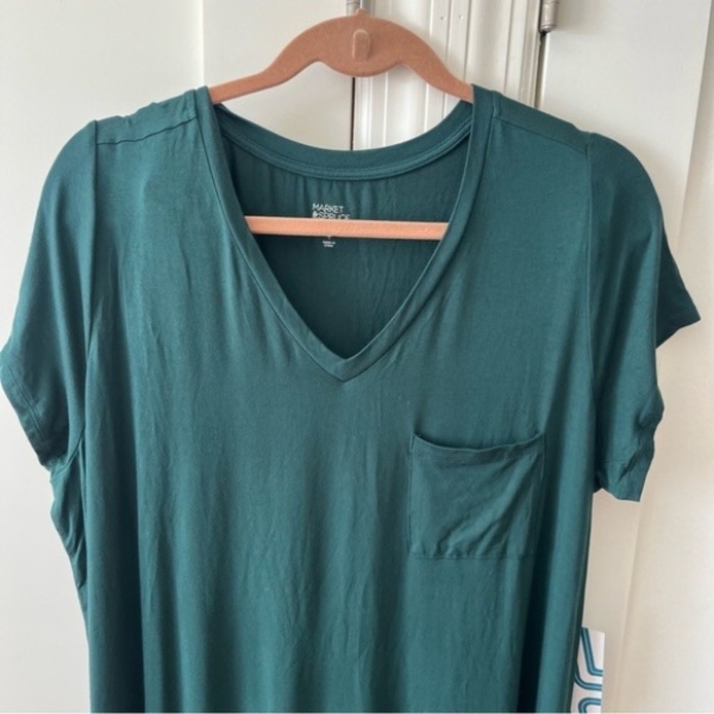 Green Short Sleeve Dress - Picture 2 of 6